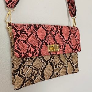 ASOS Snake Pink & Beige Purse / Clutch